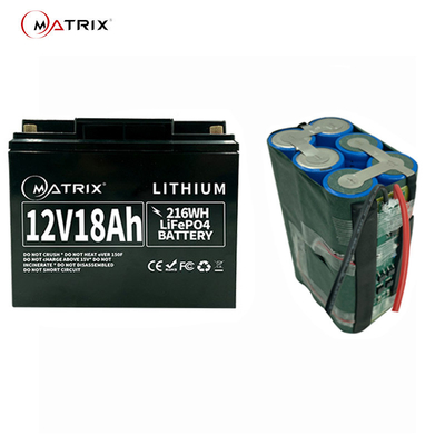 batteria Lifepo4 del fosfato del ferro del litio di 12.8v 18ah per aggiornamento acido al piombo
